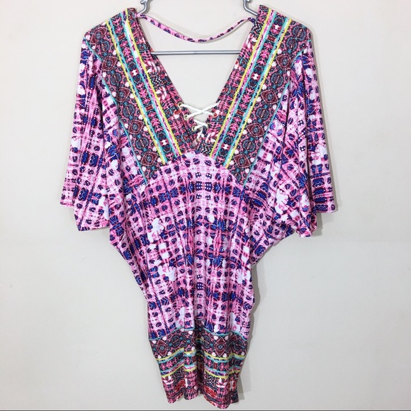 Nanette Lepore Other - Nanette Lepore Sunset Shibori Tunic Cover Up Small